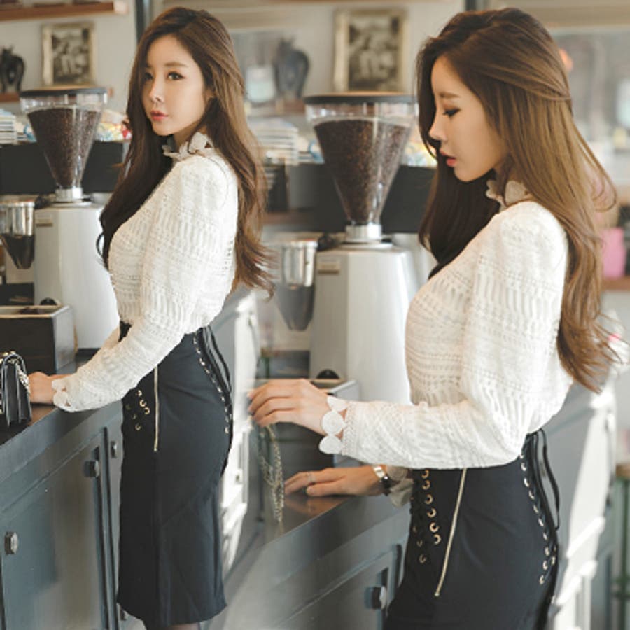 OUR カットレース使いの長め丈カットソー K7-1.jpg