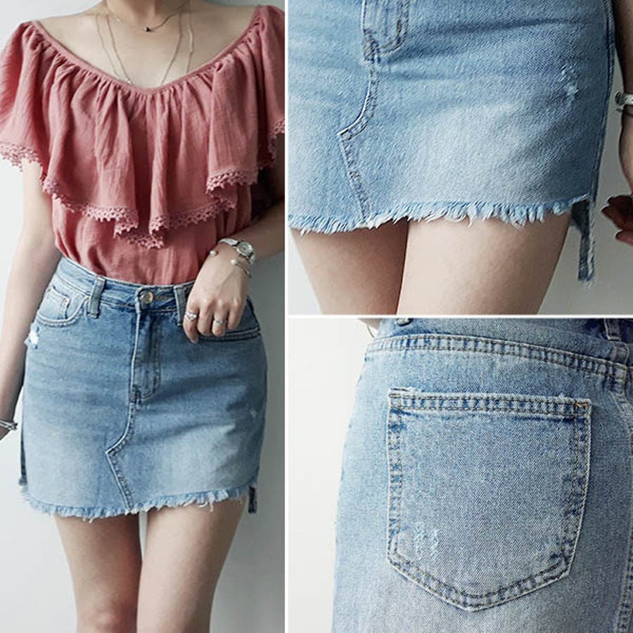 デニムスカート レディース ショートパンツ[品番：KW000012928