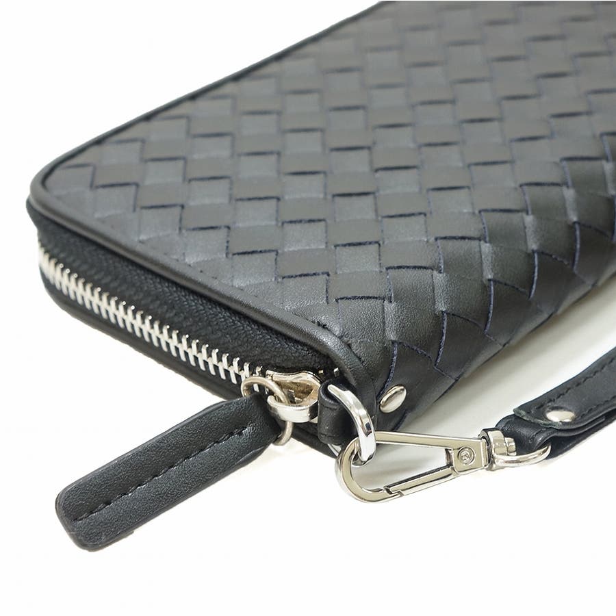 レザー製ストライプ財布とストラップ レザー製ストライプ財布とストラップ