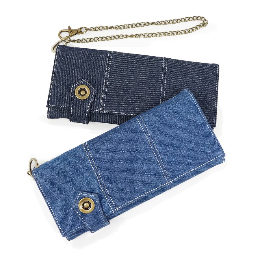 【極美品】 J6 デニム長財布 財布長財布メンズレディースデニム財布人気ウォレットチェーン