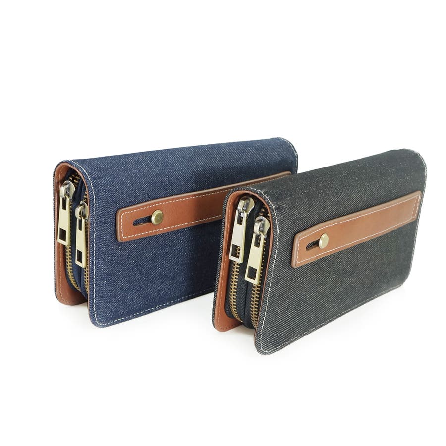 ② デニム　 長財布 新品☆COACH(コーチ)デニムシグネチャー レザー 長財布（COACH