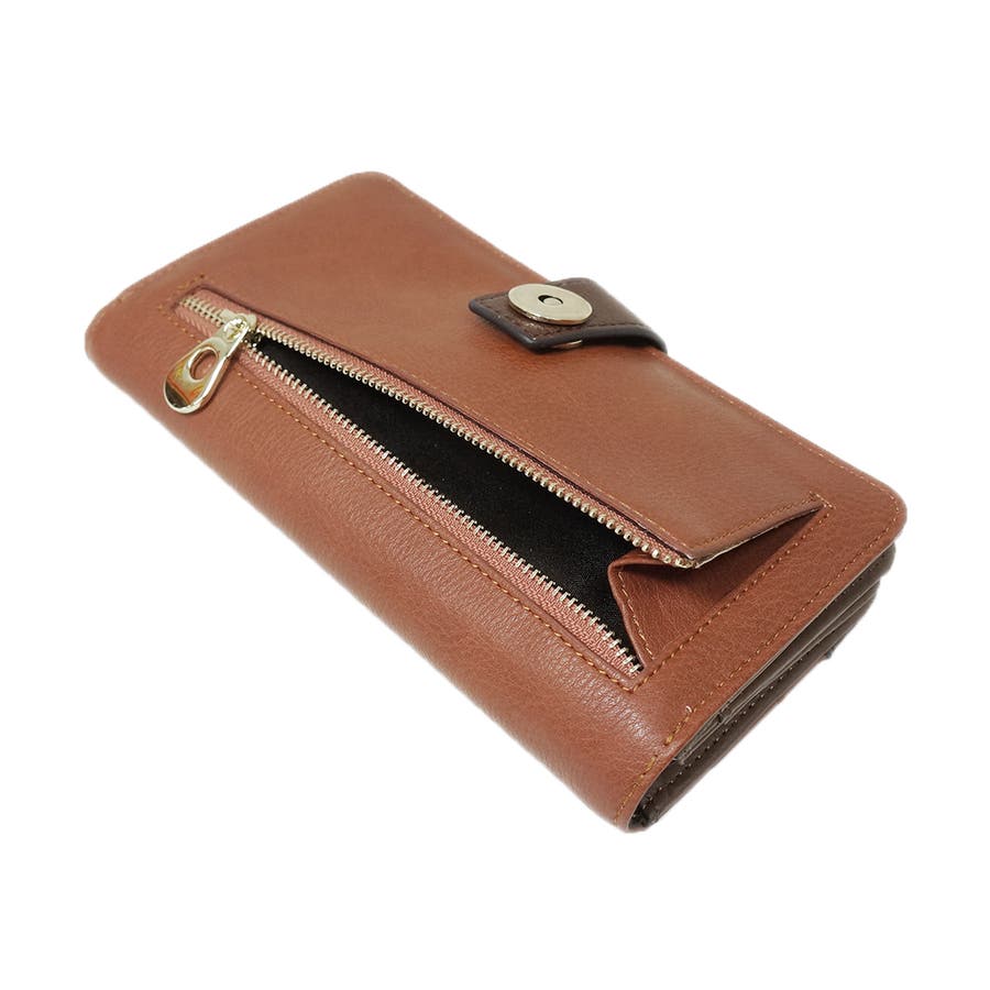 財布長財布メンズレディースウォレットカラーコンビ磁石ボタン収納力