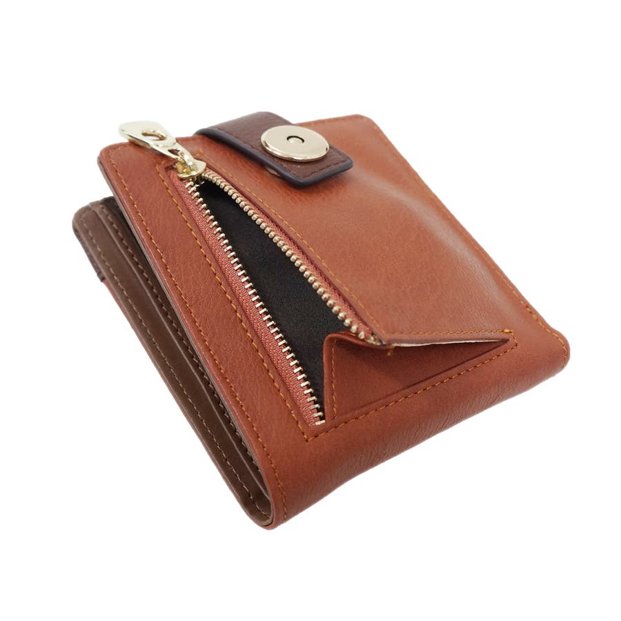 財布二つ折りメンズレディースハーフウォレットカラーコンビ磁石