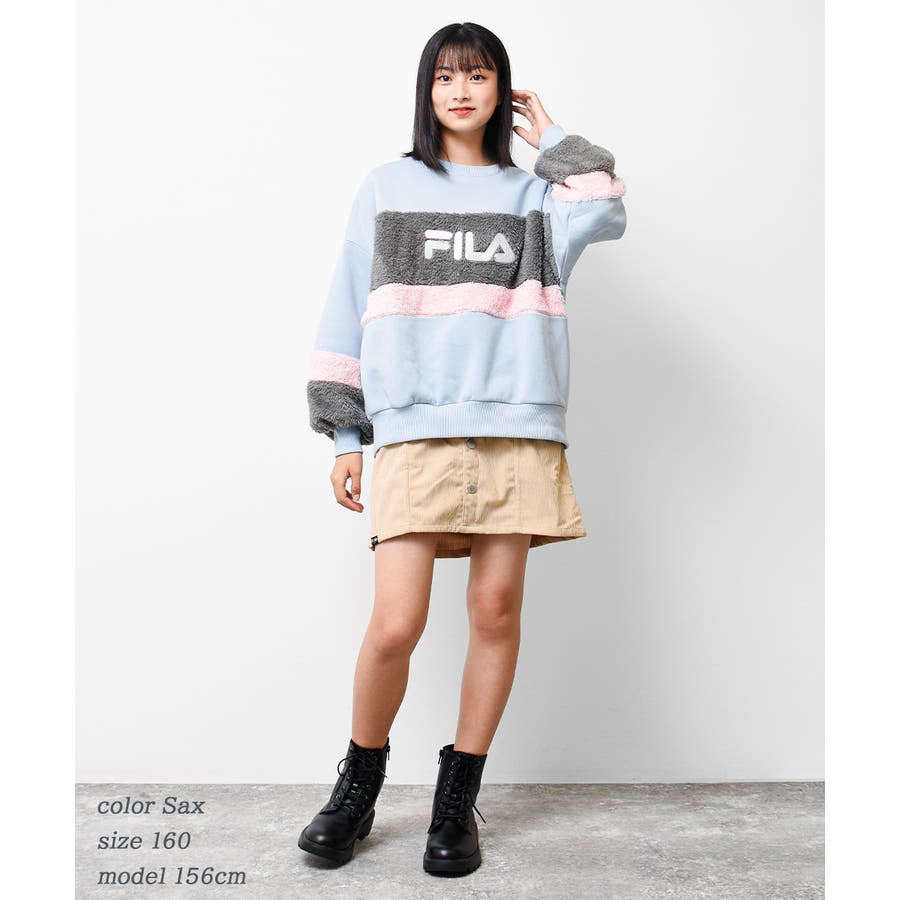 FILA 別注裏起毛ボア切り替えトレーナー 子供服[品番