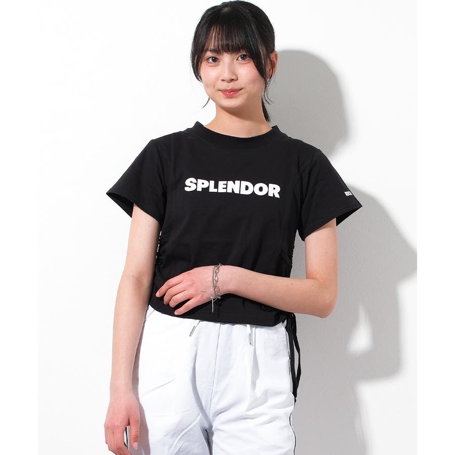 サイドドロストプリントTシャツ トップス 半袖[品番