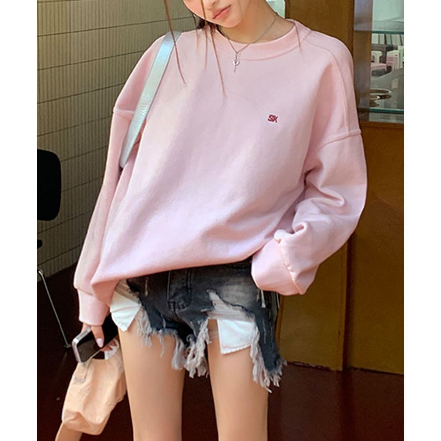 ワンポイントピンクニットトップス 1色 ニット[品番：IK000007892]｜kirakiraShop （キラキラ ショップ）のレディースファッション通販｜SHOPLIST（ショップリスト）