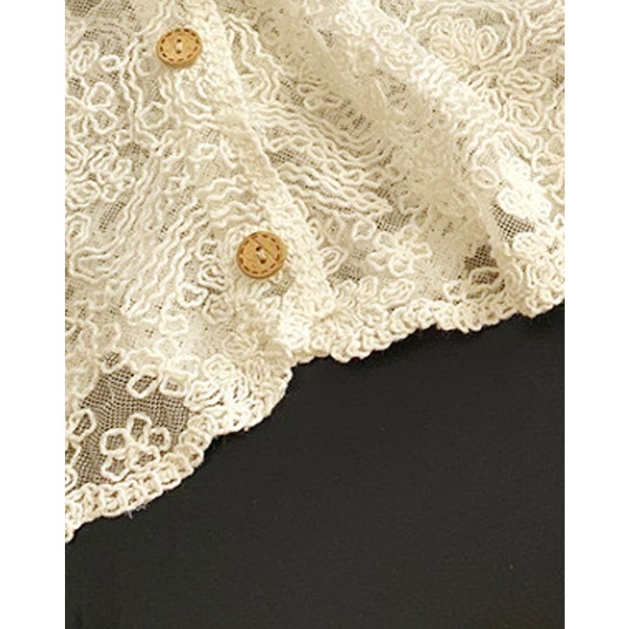 刺繍レースカーディガン トップス シアーカーディガン[品番