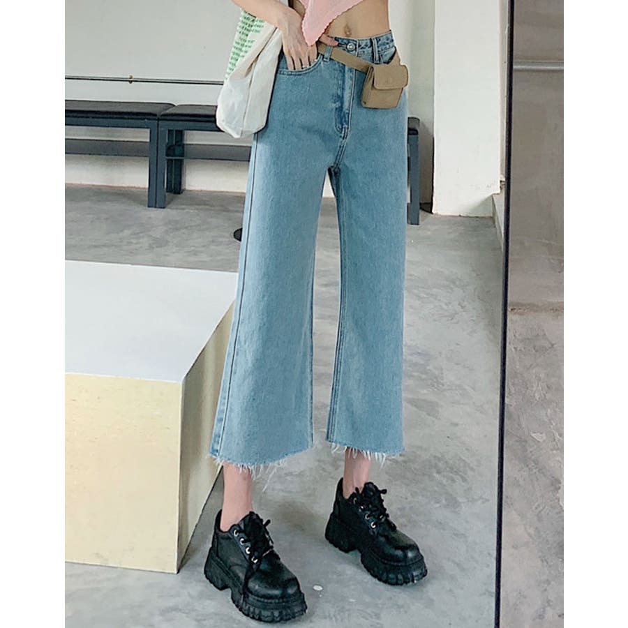 カットオフクロップドデニムパンツ 4サイズ ボトムス[品番 カットオフクロップドデニムパンツ 4サイズ ボトムス[品番
