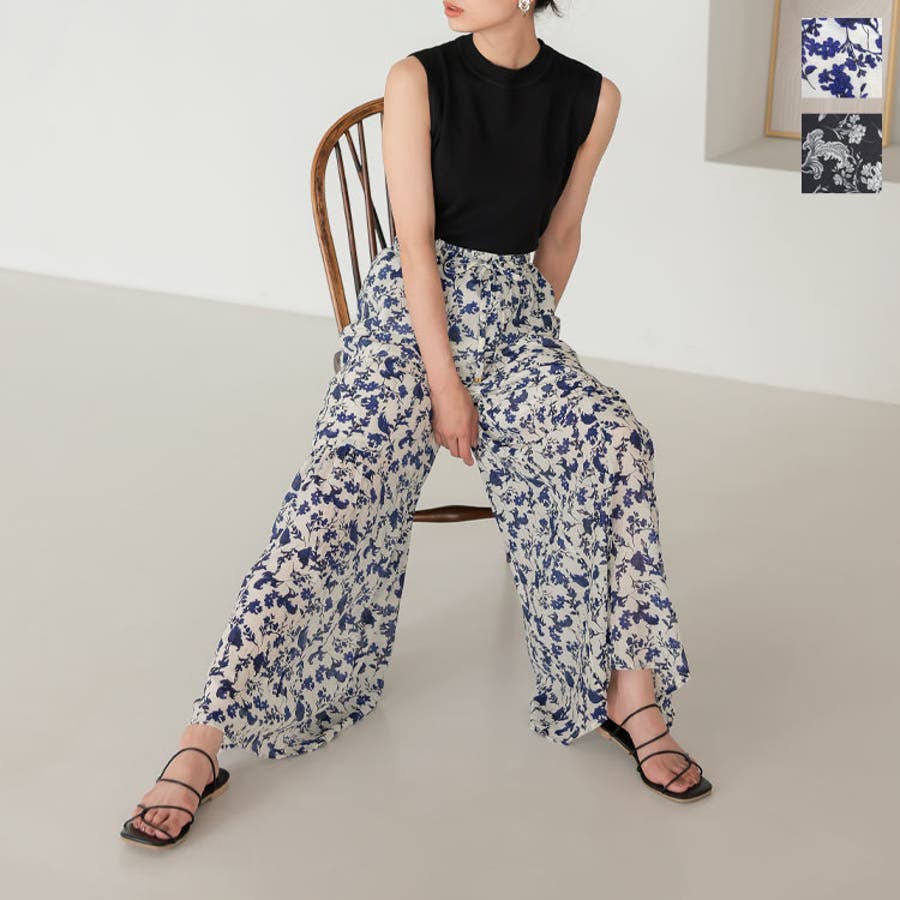 花柄サイド切り替えワイドパンツ レディース ボトムス[品番：KO000012327]｜KOBE  LETTUCE（コウベレタス）のレディースファッション通販｜SHOPLIST（ショップリスト）