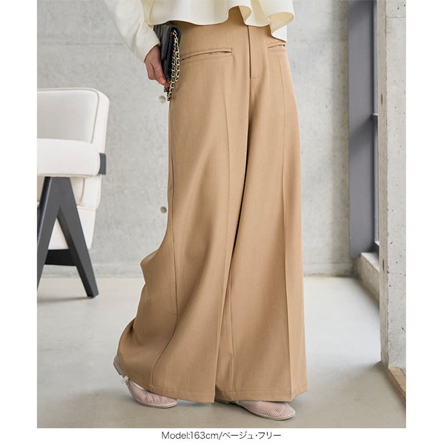 デザインポケットワイドパンツ[M4348] タック ワイドパンツ[品番：KO000015977]｜KOBE LETTUCE（コウベレタス ...