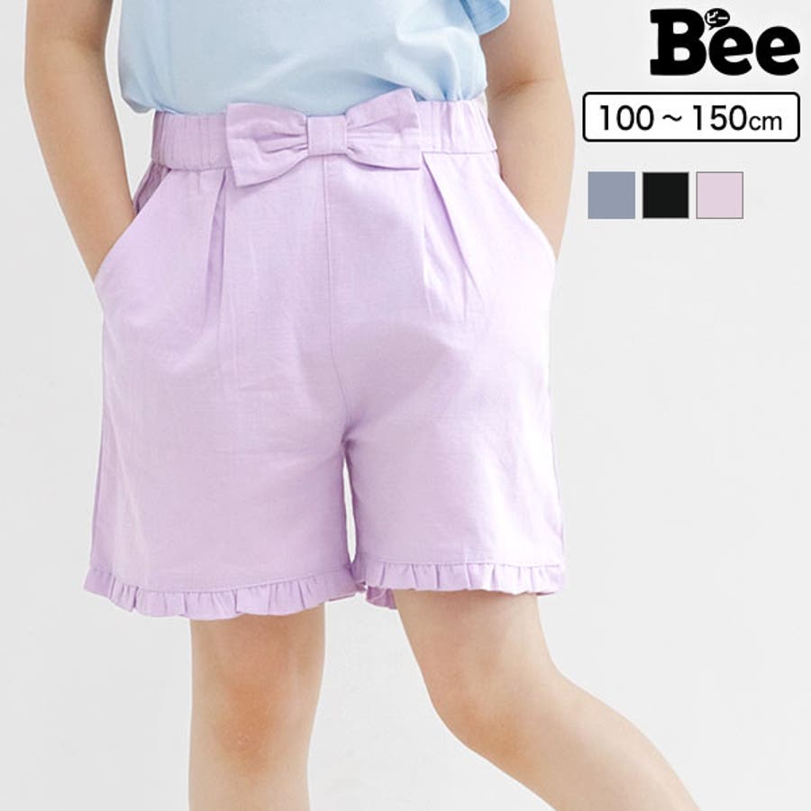 ウエストリボンショートパンツ 子供服 キッズ[品番：BEEK0002787