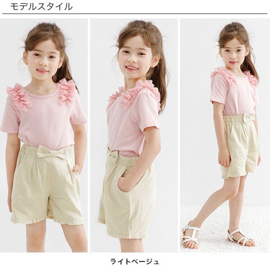 ウエストリボンショートパンツ 子供服 キッズ[品番：BEEK0003024