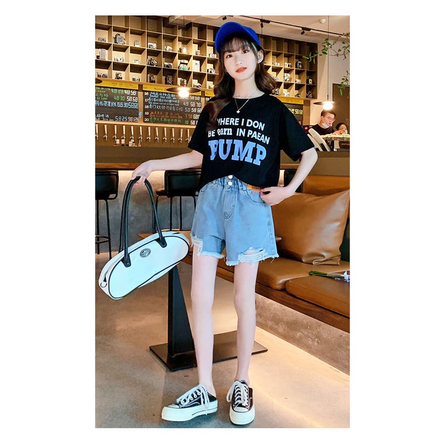 キッズ ダメージ加工 デニム[品番：BNNK0002124]｜子供服バナナ小僧