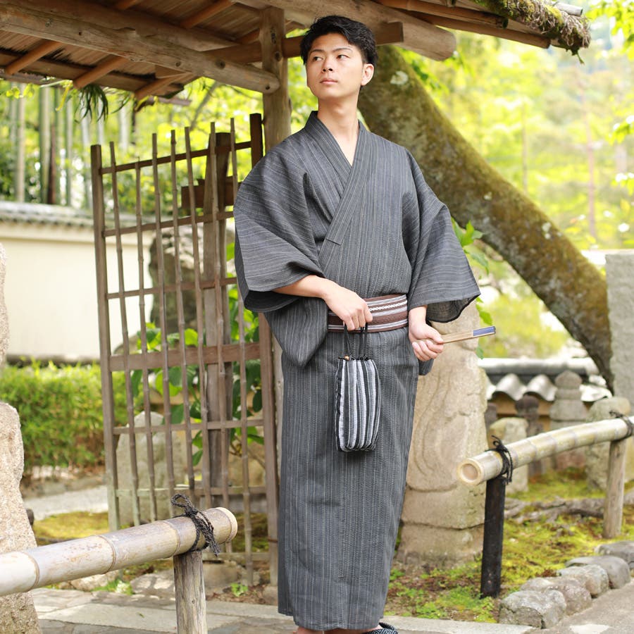 メンズ 男性 浴衣 単品 ｇ三筋立灰 品番 Teiw 京のおしゃれ屋 キョウノオシャレヤ のメンズ ファッション通販 Shoplist ショップリスト