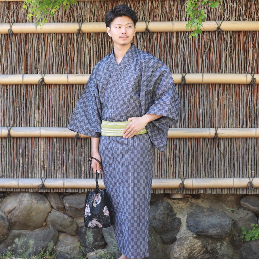 メンズ 男性 浴衣 単品 ｓ市松縞 品番 Teiw 京のおしゃれ 屋 キョウノオシャレヤ のメンズファッション通販 Shoplist ショップリスト