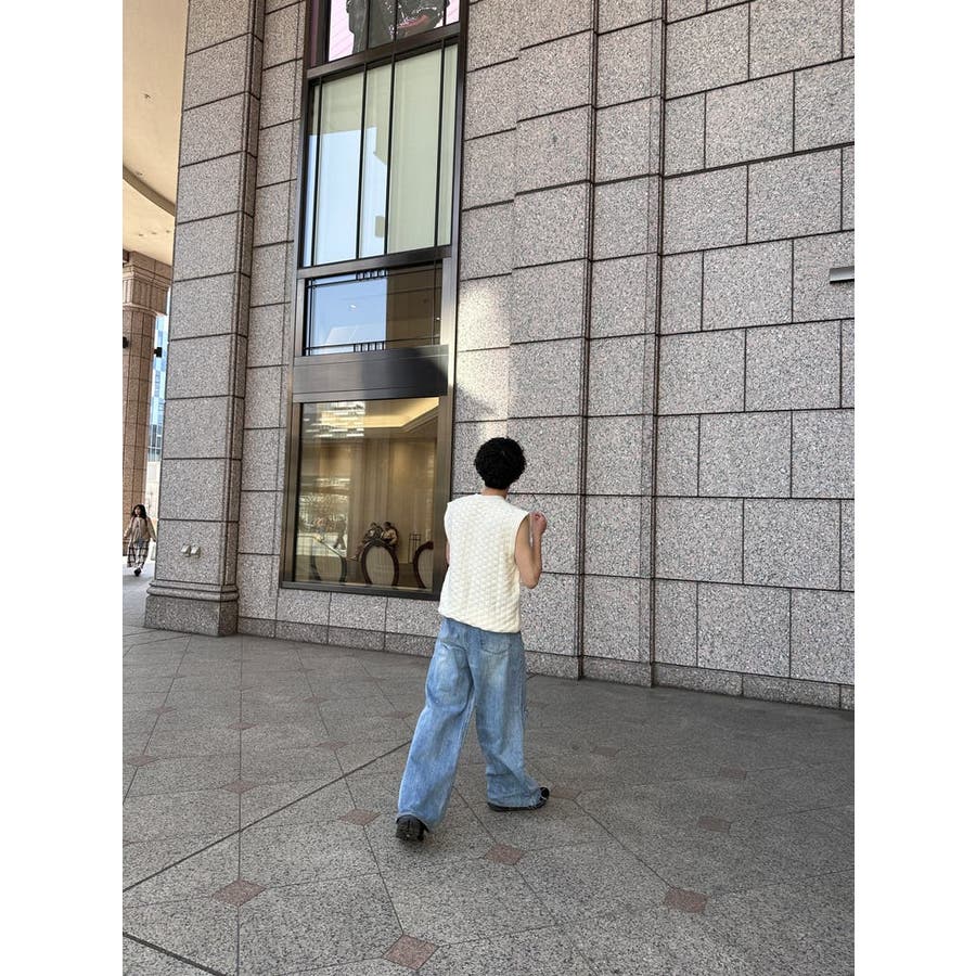 ノースリーブ Vネック ニット ベスト[品番：LFTW0000003