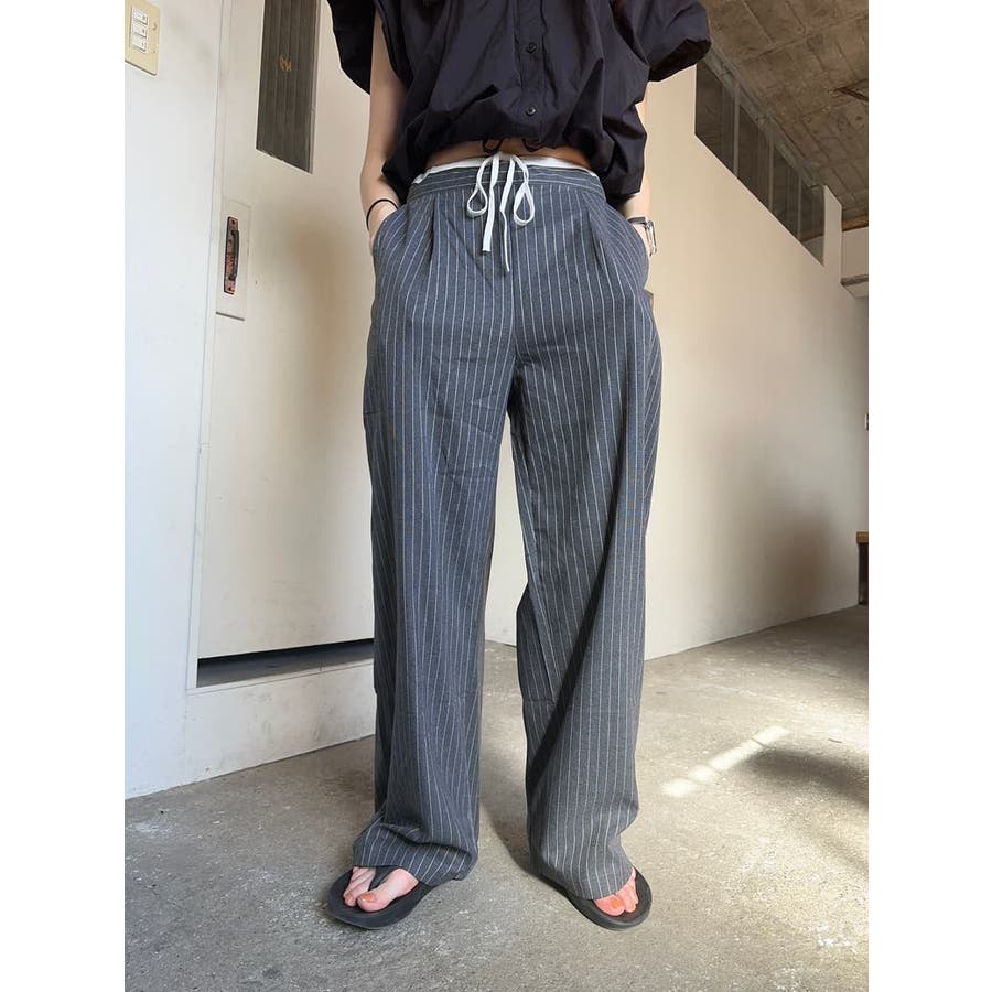 ウエスト配色ストライプパンツ[品番：LFTW0000404]｜SHOPLIST