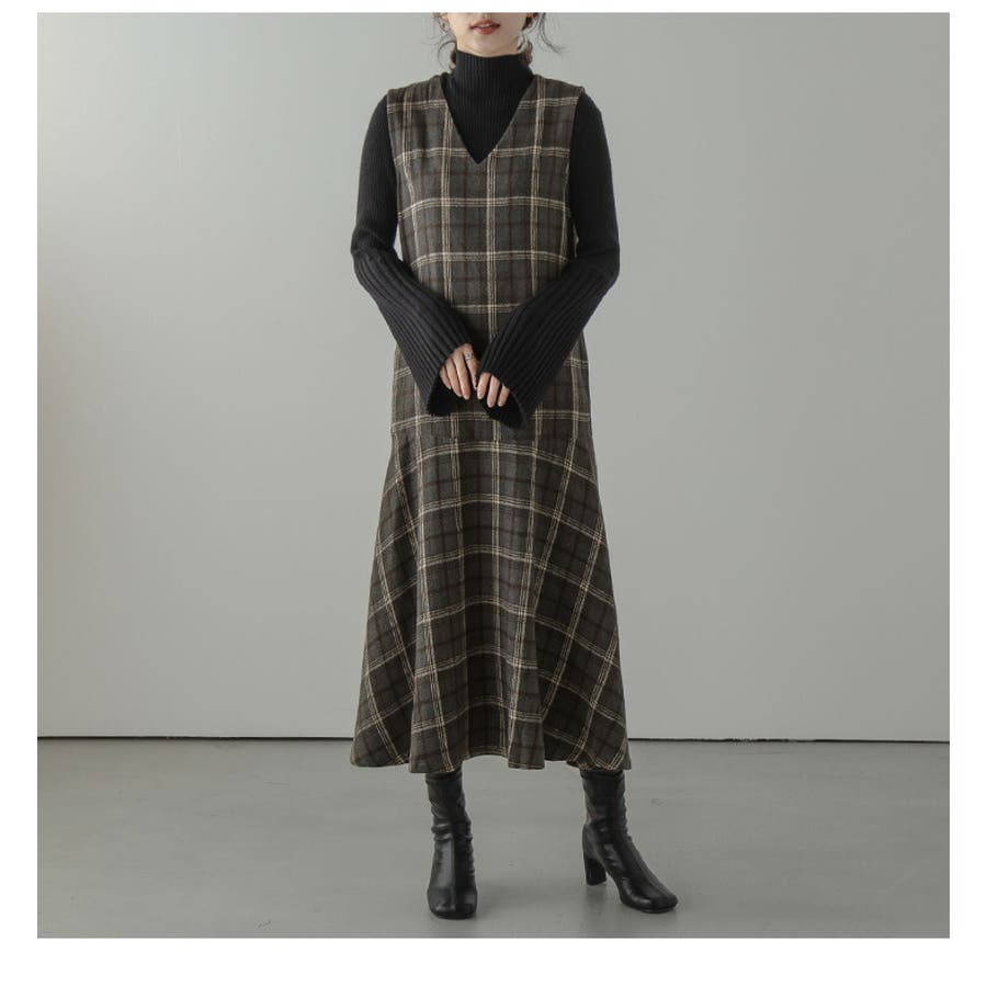 サロペット ジャンパースカート ウール混[品番：LGMW0004364]｜La  