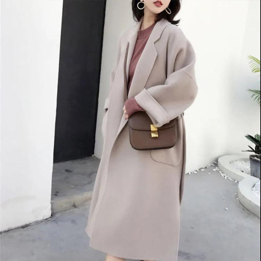 韓国ファッション ロングコート かわいい[品番：LBLW0000998 ...