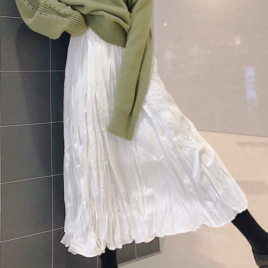 [新品] 韓国製 DIAGONAL シワ加工マキシスカート 新品] 韓国製 DIAGONAL シワ加工マキシスカート