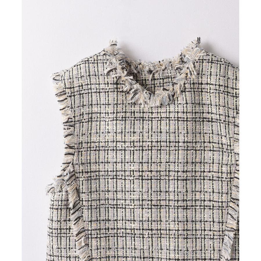 ミックスツイード2WAYショートベスト[品番：LAVW0013577]｜LANVIN en 