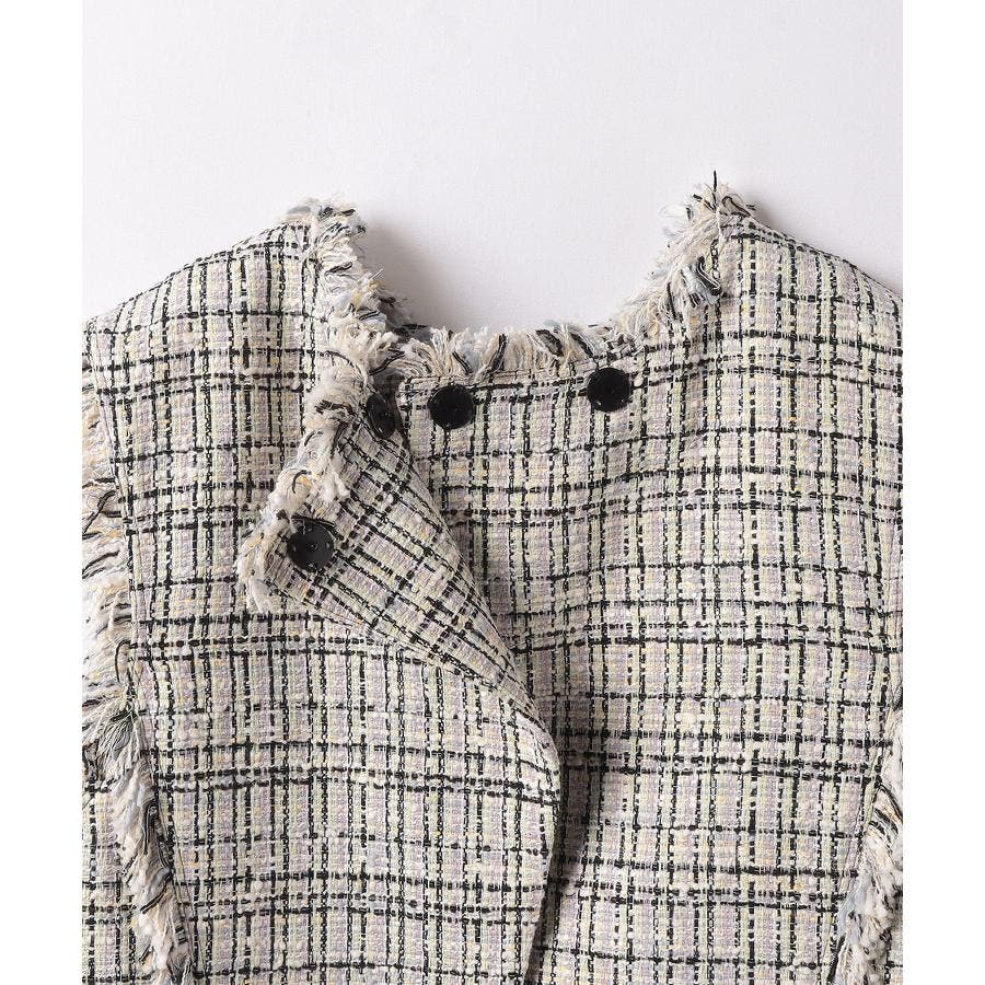 ミックスツイード2WAYショートベスト[品番：LAVW0013577]｜LANVIN en 