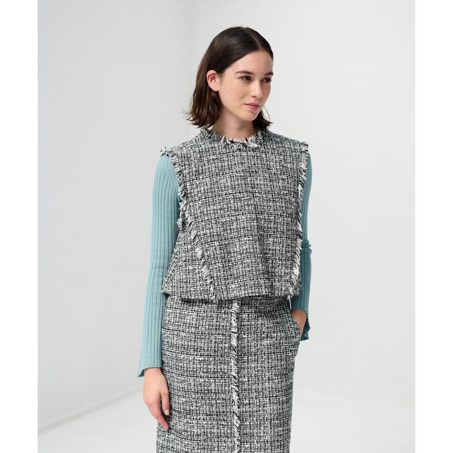 ミックスツイード2WAYショートベスト[品番：LAVW0013577]｜LANVIN en 