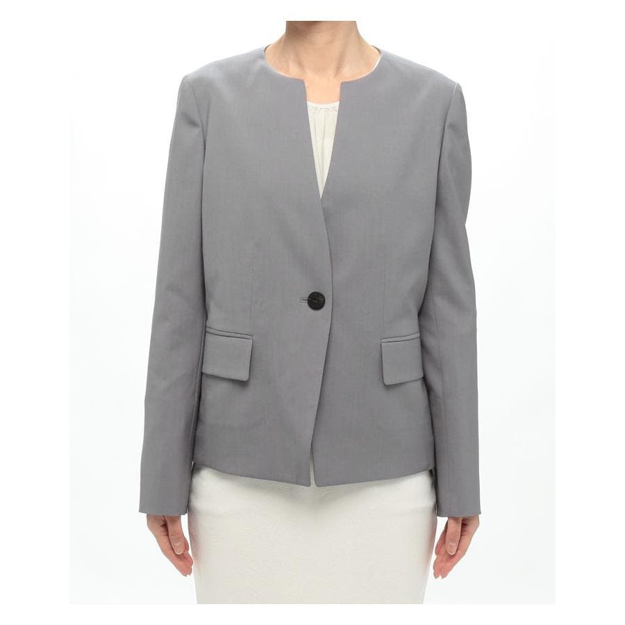 23AW 美品ランバンノワールスタンドカラージャケットノーカラージャケット