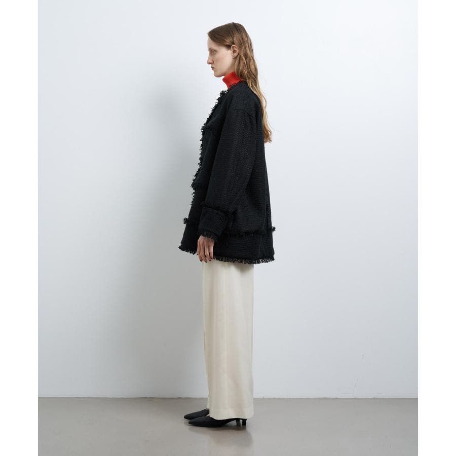 LANVIN en Bleu ジャケット ノーカラージャケット ファンシー