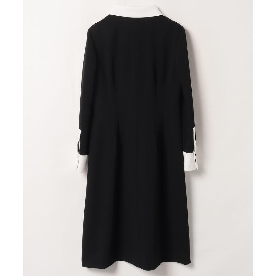 ランバン コレクション ♡ 異素材切替 ワンピース 黒白 モノトーン