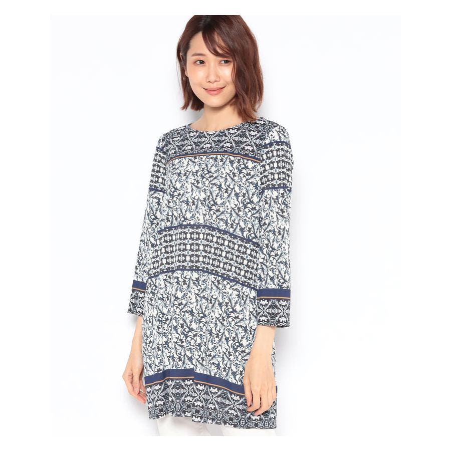 柄切替チュニックブラウス[品番：LAVW0001377]｜Leilian（レリアン）の