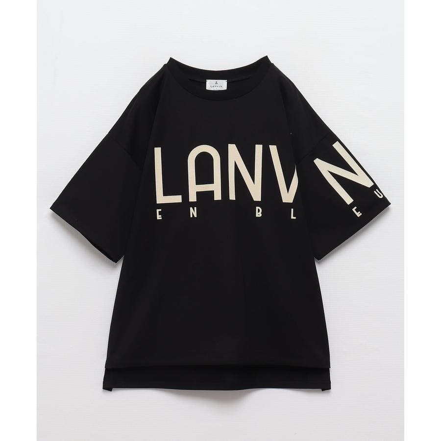 ランバンオンブルー　デザインTシャツ【50】黒　ブラック　おしゃれ　切り替え ランバンオンブルーデザインTシャツ【50】黒ブラックおしゃれ