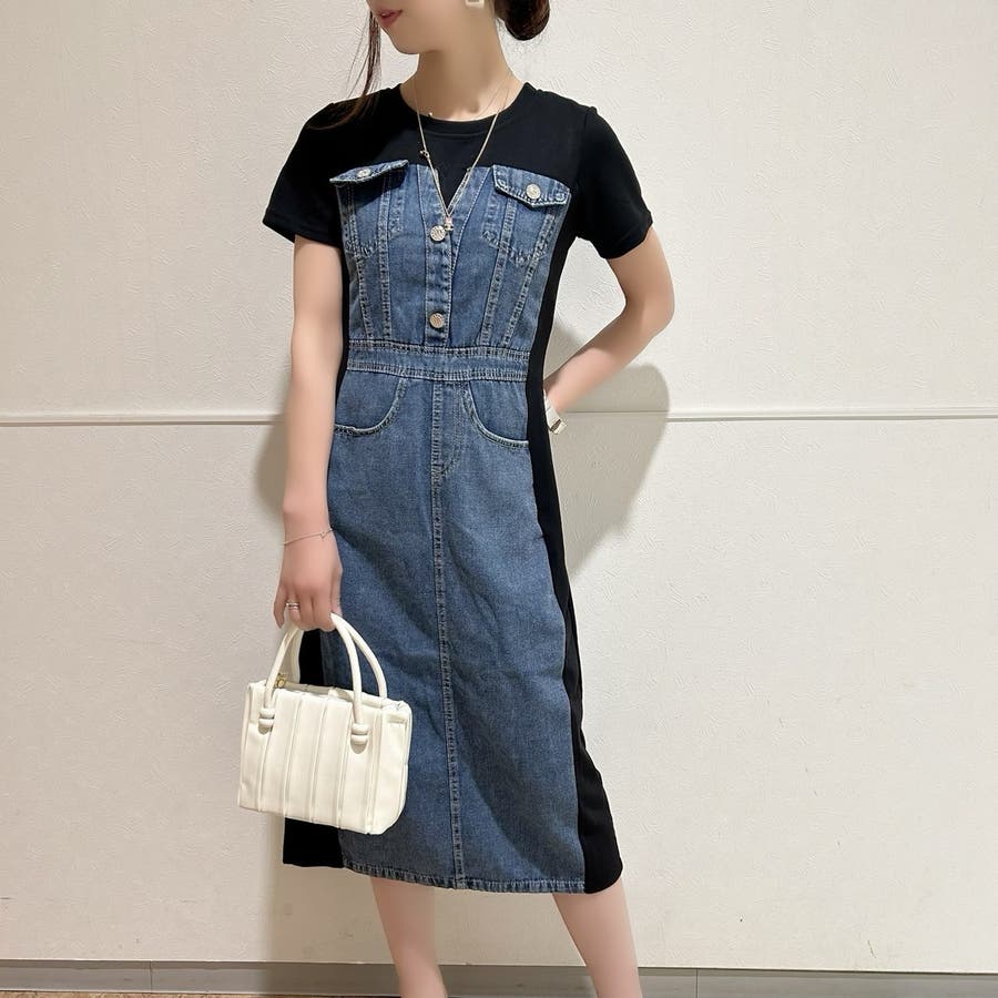 希少✨美品【バーバリーブルーレーベル】ホース刺繍シャツデニムドッキングワンピース 希少✨美品【バーバリーブルーレーベル】ホース刺繍シャツデニム