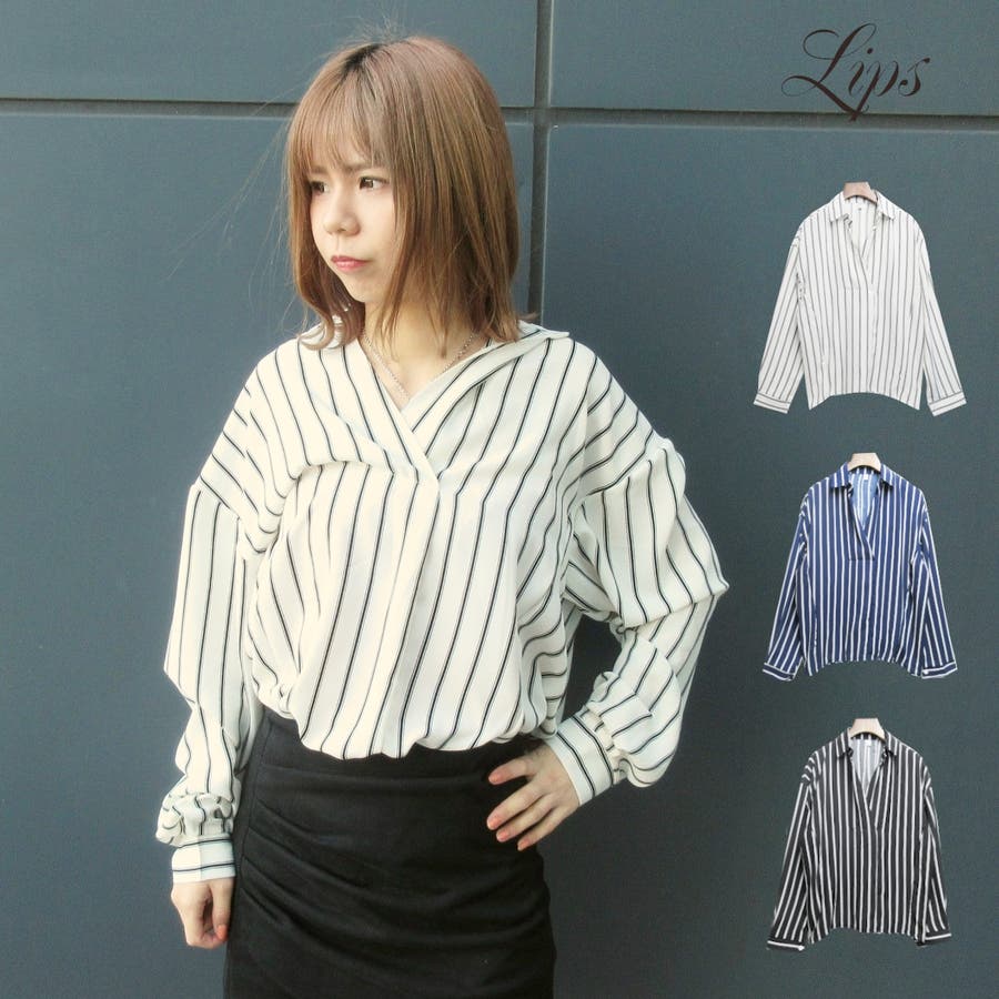 ストライプ柄シャツ 品番 Lpsw Lips リップス のレディースファッション通販 Shoplist ショップリスト