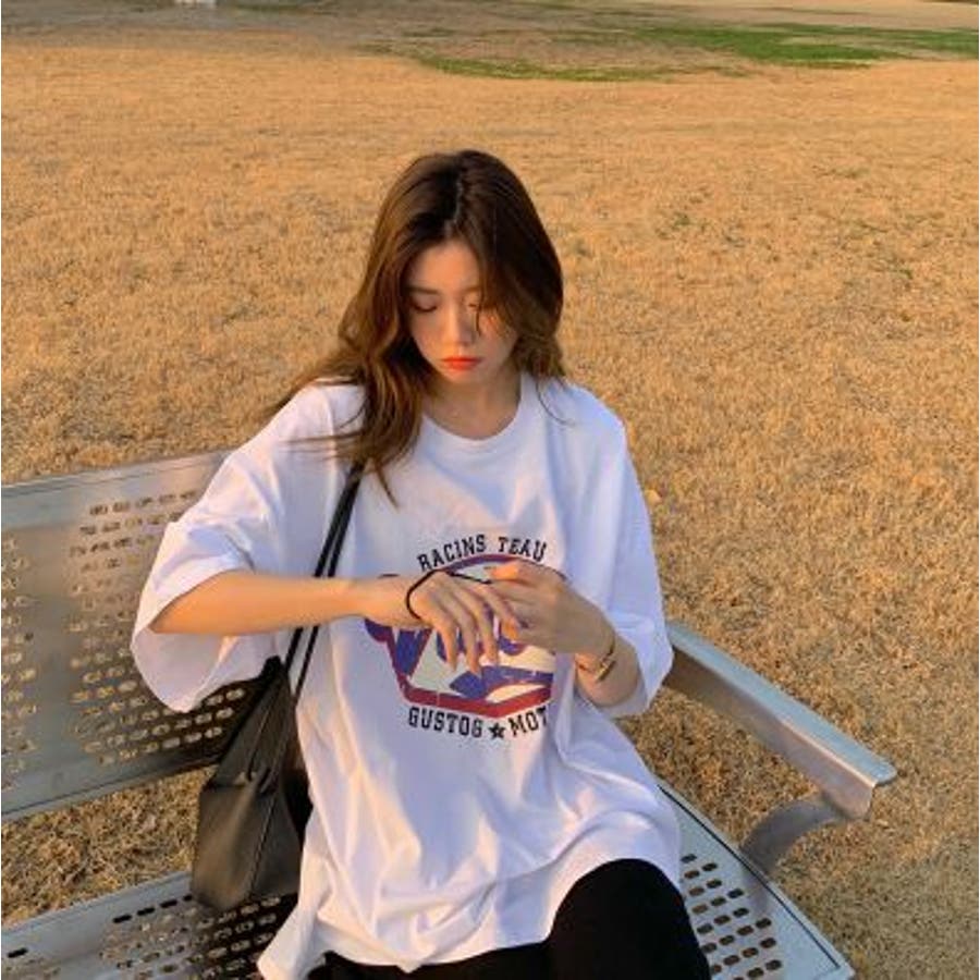 プリントTシャツ ひび割れプリント オーバーサイズ レディースTシャツ[品番：LPSW0009076]｜Lips（リップス）｜レディース ...