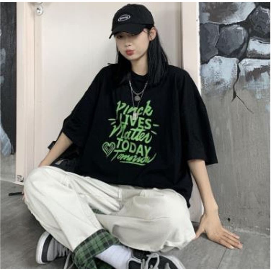 ロックでパンクなプリントTシャツ フェスＴ ビックシルエット韓国