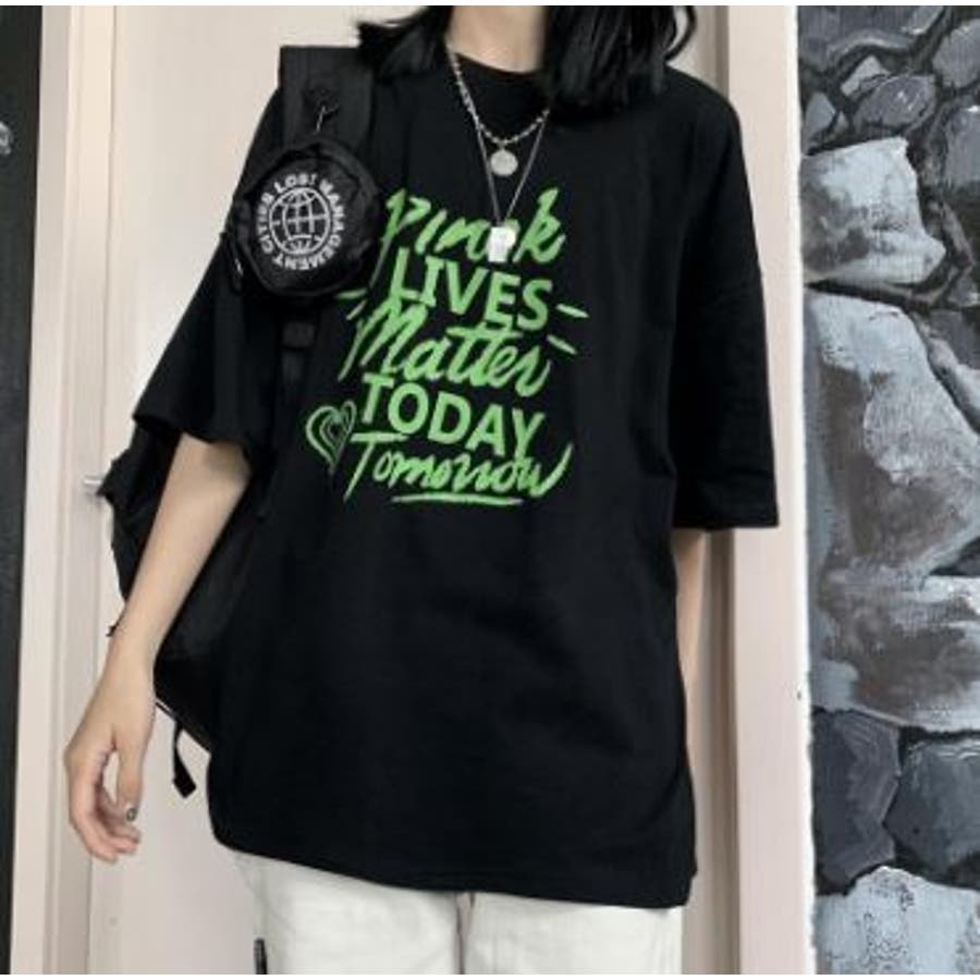 ロックでパンクなプリントTシャツ フェスＴ ビックシルエット韓国