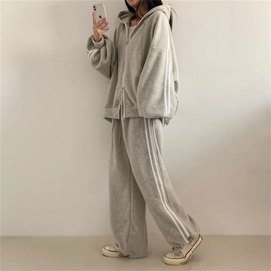 サイドラインパンツ＆ジップパーカー/セットアップ/ストリート