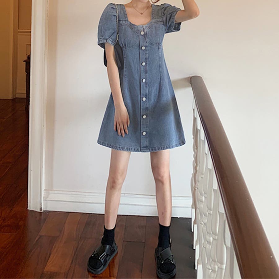 春夏女子会❤️アメリカンレトロデニムミニワンピ！セクシー