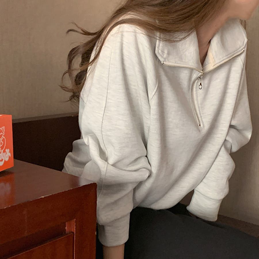 KIDS BIG COLLAR HALF ZIP TOP／キッズビッグカラーハーフジップ