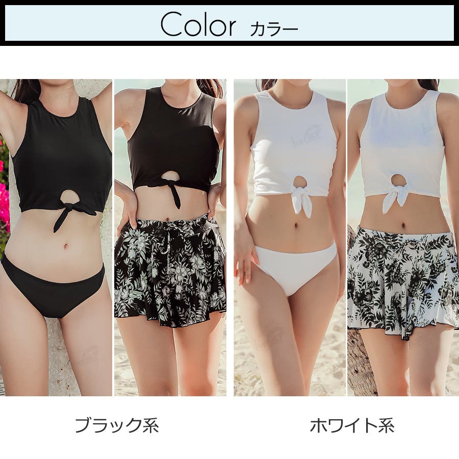 春夏新作 ショートタンクTOPビキニ×ショートパンツセット[品番