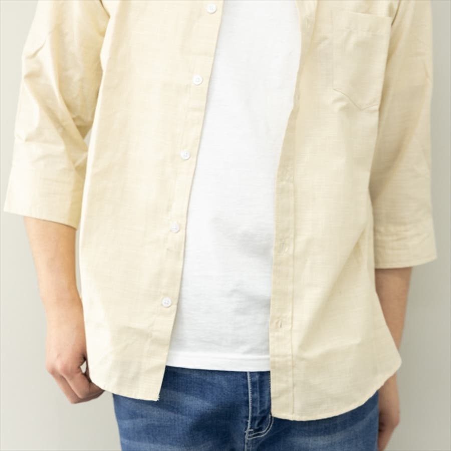 カーキ】シャツ メンズ 7分袖[品番：LWSM0009978]｜ローコスのメンズ