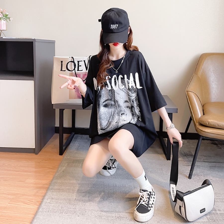 春夏新作 半袖 Tシャツフード付きトップス[品番：EQ000007460