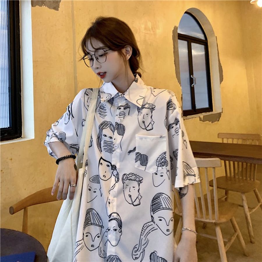 春夏新作 半袖 柄シャツ Tシャツ トップス カットソー 韓国