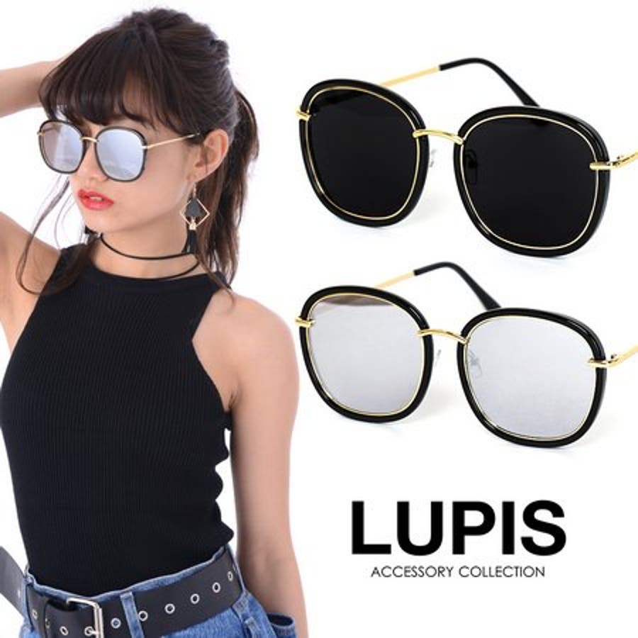 ゴールドラインフレームフラットサングラス 品番 Lpsa Lupis ルピス のレディースファッション通販 Shoplist ショップリスト