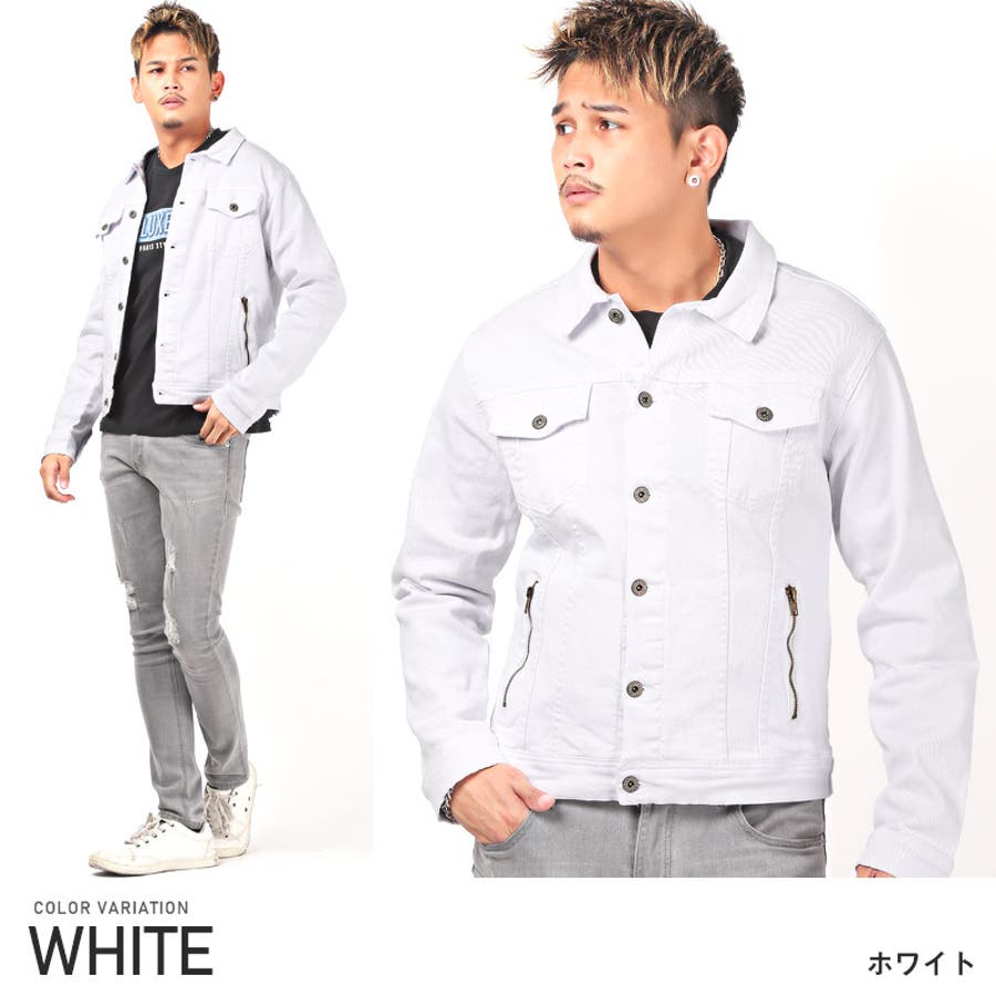 デニムジャケット メンズ ストレッチ[品番：LU000011198