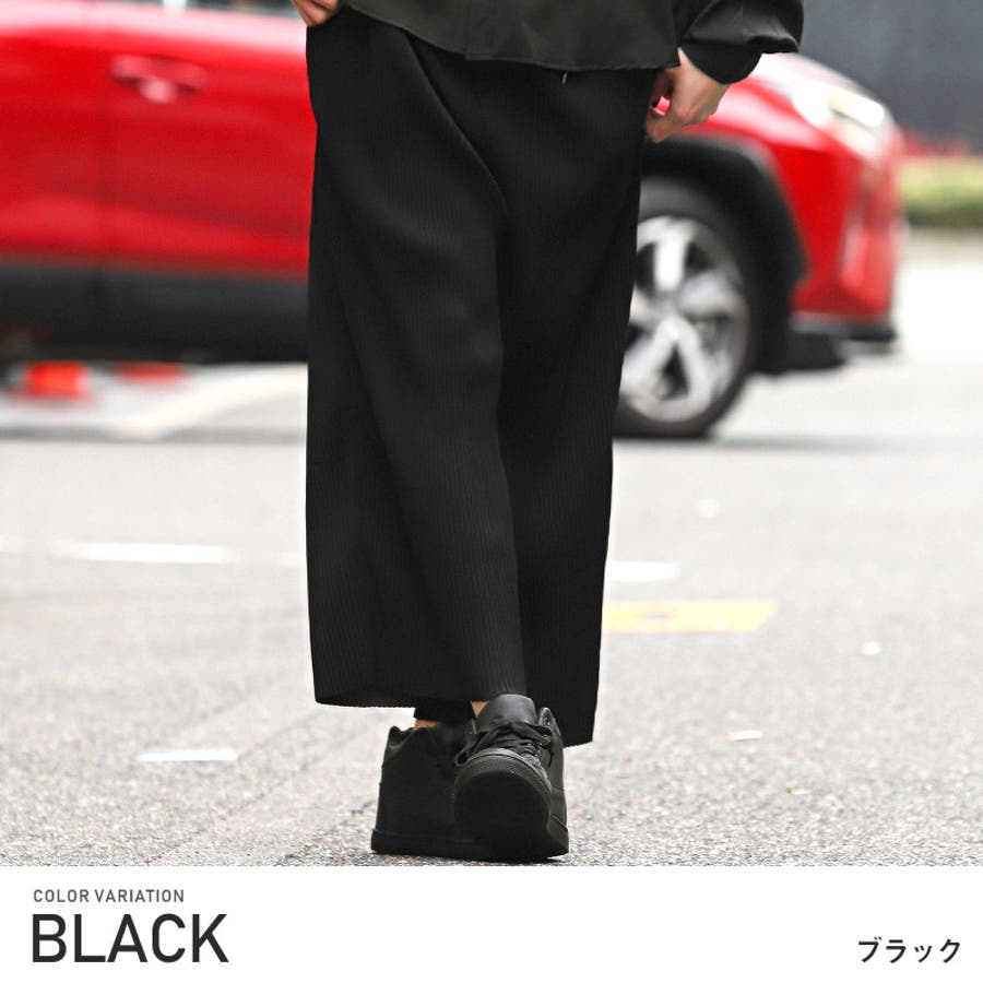 ワイドパンツ プリーツパンツ メンズ[品番：LU000011577