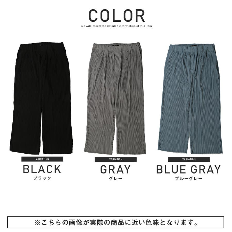 ワイドパンツ プリーツパンツ メンズ[品番：LU000011577