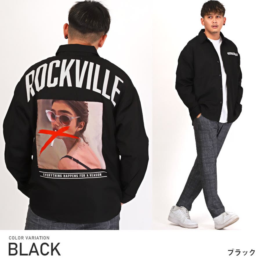 長袖シャツ メンズ バックプリント[品番：LU000012413