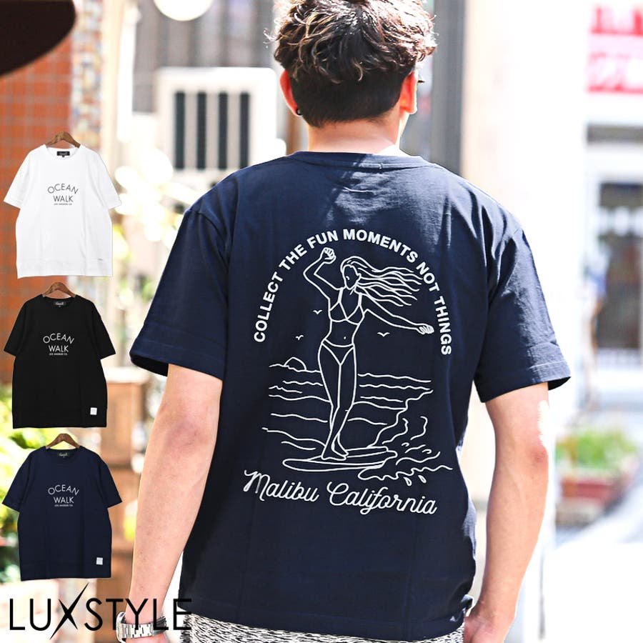 サーフガールプリントTシャツ】メンズTシャツ 半袖Tシャツ カットソー